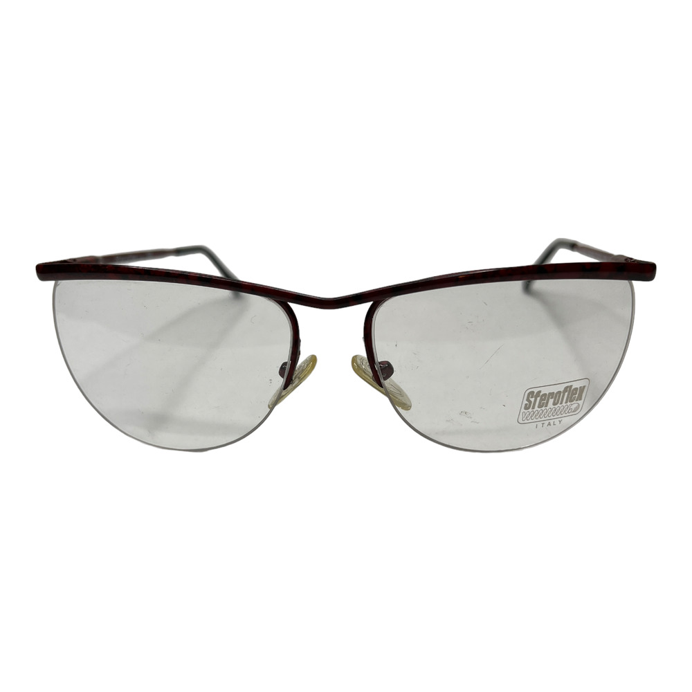 Sferoflex Vintage‎ Eyeglasses Frames 789 black Red Round Oval 59-16 H3578